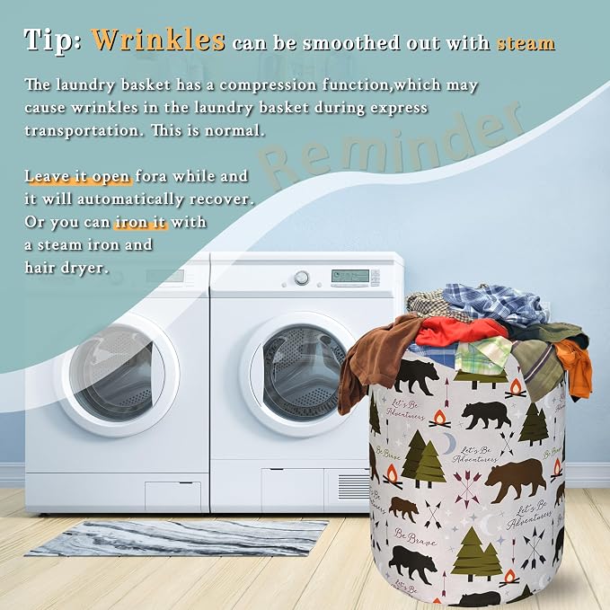 Funny Adventure Bear Forest Laundry Hamper Camping Laundry Basket - Image 6