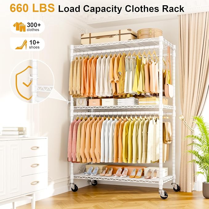P5 Plus Rolling Clothes Rack Heavy Duty, Clothing Racks - Image 2