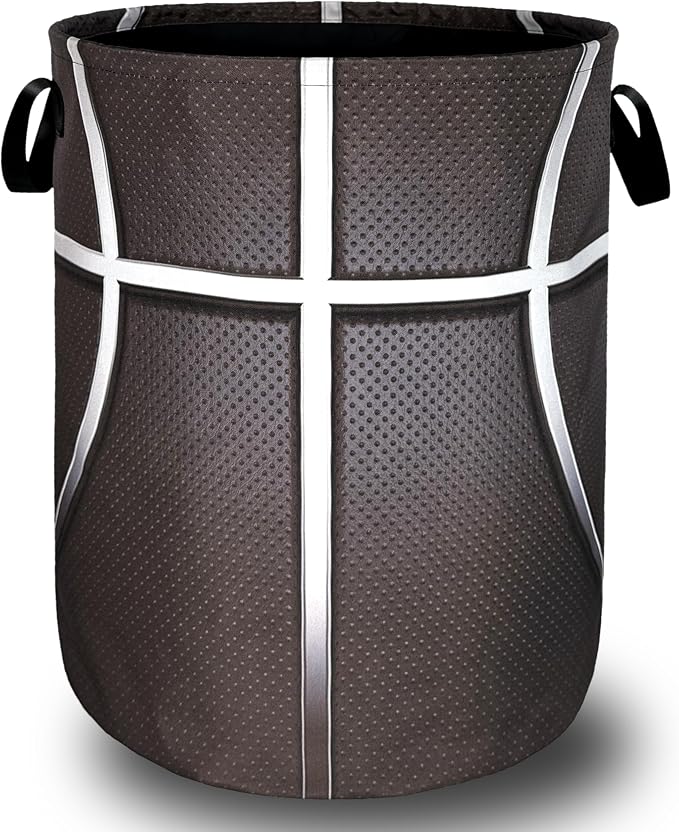 Basketball Texture Laundry Hamper Funny Ball Laundry Basket by SELIONLIKN