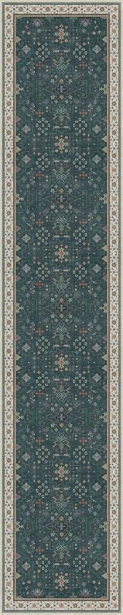 Vintage Dark Green 2x10 Hallway Runner Rug - Image 2