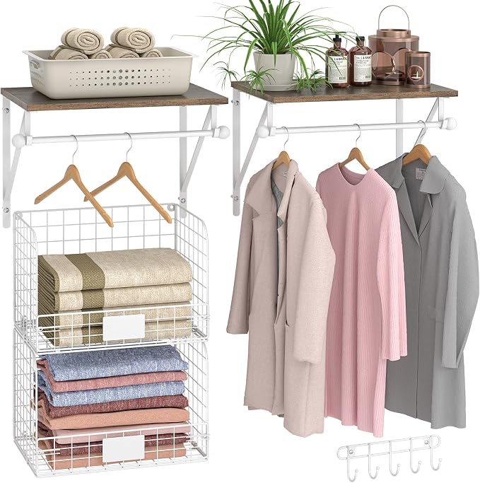 2 Set Laundry Room Wall Mounted Shelves by DAOUTIME