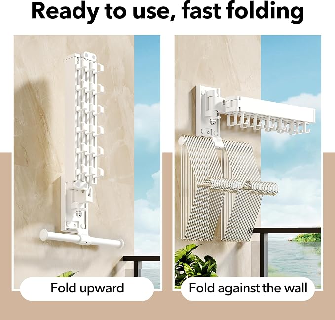 Wall Mounted Clothes Hanger, Clothes Drying Rack, Laundry Drying Rack, Clothes - Image 2