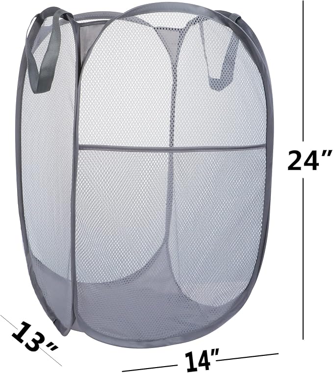 2 Pack Mesh Laundry Basket, Foldable Popup Laundry Hamper - Image 7