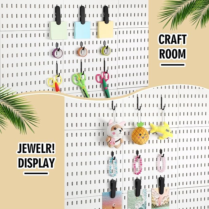 Kathfly 30pcs Pegboard Accessories 10 Clips 20 Hooks, Peg Board Accessory Kit - Image 4