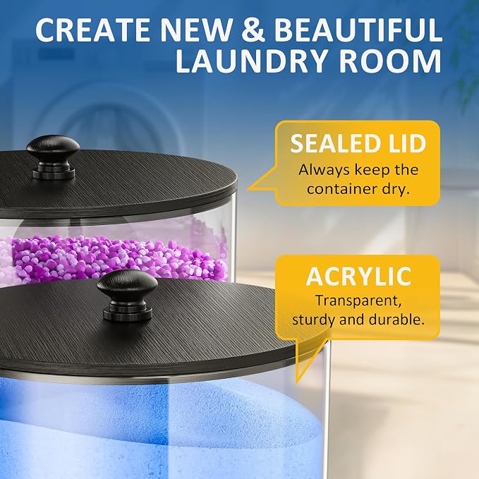 3 Pack Laundry Pods Container, Large Acrylic Detergent Powder Storage - Image 4