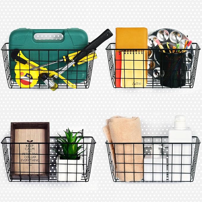 4 Pack Pegboard Baskets, Peg Board Baskets Bins Set by GCORE