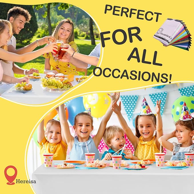 White Plastic Tablecloths 2 Pack Disposable Table Covers 54 x 108 Inch Bridal - Image 6