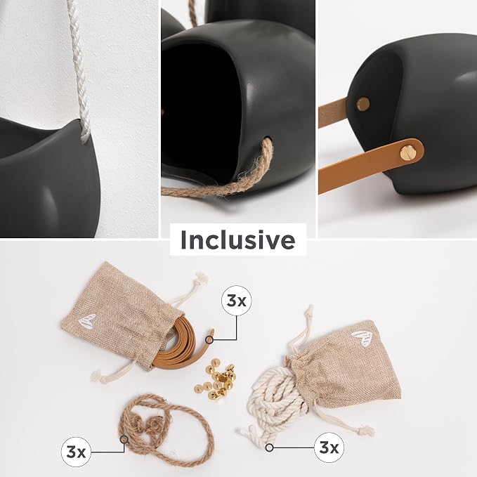 Kazai. Wall Planters -Ellie- | Hanging Ceramic Plant Pots 3 Pieces | Wall - Image 2