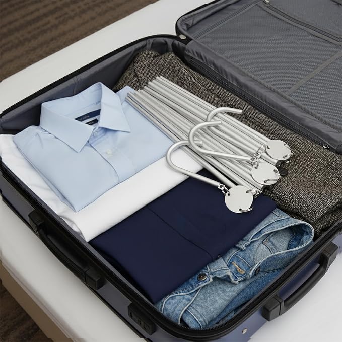 Travel Hangers Foldable Aluminum 3 Pack – Light and Portable Suitcase Clothes - Image 5