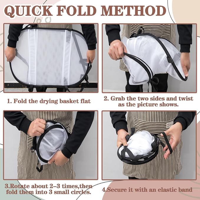 CINPIUK 2 Pcs 3-Tier Sweater Drying Rack Over The Door, Foldable Mesh Hanging - Image 9
