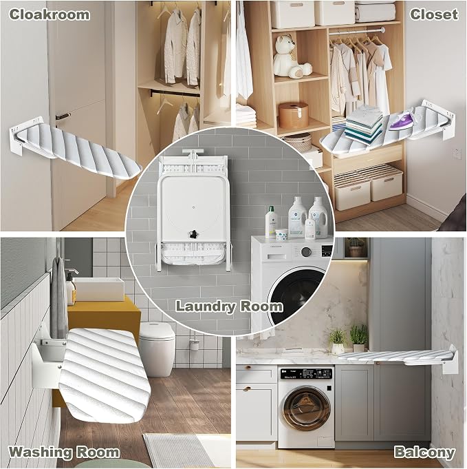 uyoyous Wall Mounted Ironing Board 37.4x11.8 inch Compact Folding Iron Board - Image 9