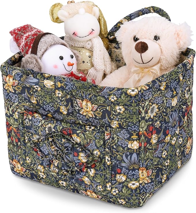 Storage Basket Boho Fabric Large Collapsible Floral Laundry Nursery Hamper by Ankick