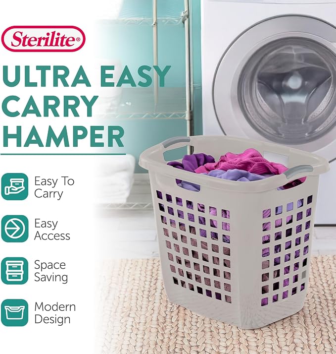 Sterilite 4-Pack 2.1 Bushel Ultra Easy Carry Hamper, Laundry Basket Organizer - Image 3