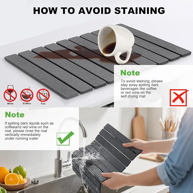 Stone Dish Drying Mat for Kitchen Counter - Image 6
