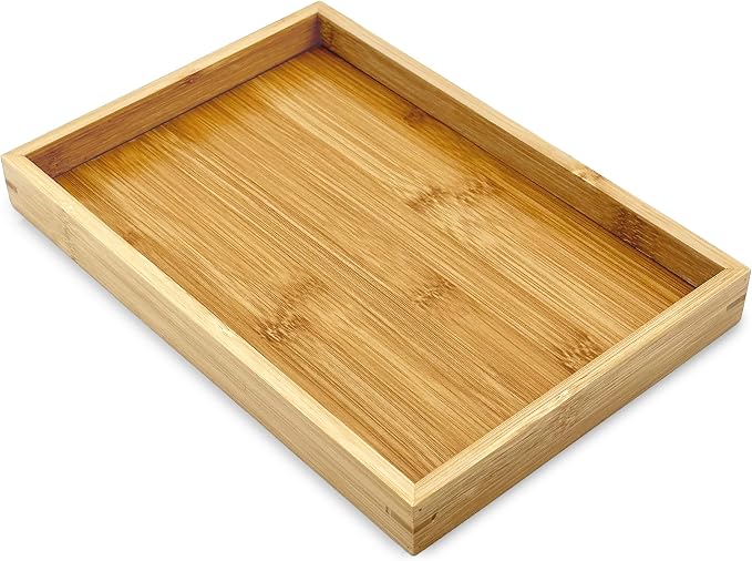 Bam & Boo Natural Bamboo Serving Tray Modern Rectangular by BamBoo