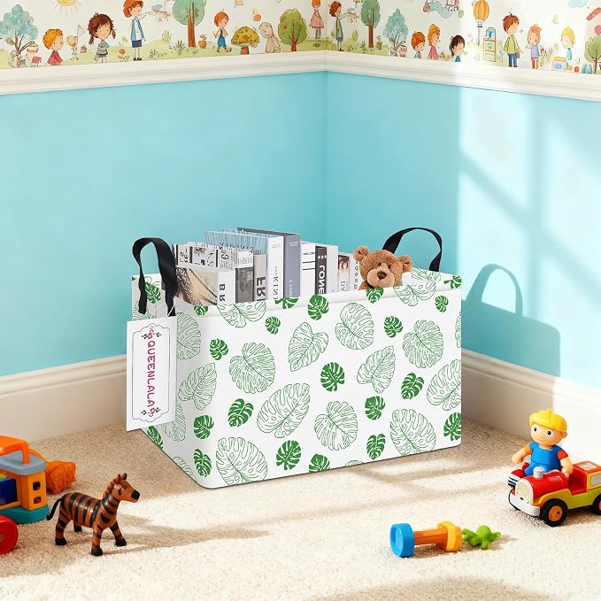 QUEENLALA Rectangular Laundry Hamper/Foldable Nursery Laundry Basket - Image 4