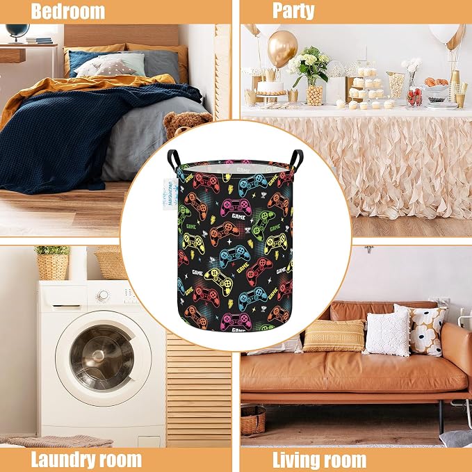 LANGYASHAN Laundry Basket Canvas Fabric Collapsible Organizer Basket - Image 4