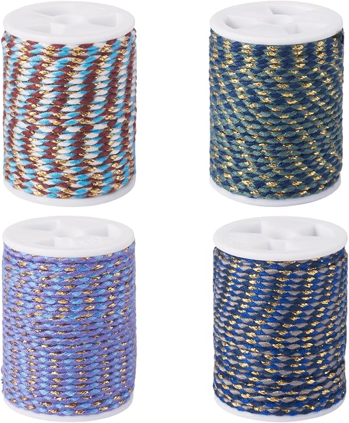 51.6 Feet Handmade Twine Braided Cord 1.5mm Ethnic Macrame Polycotton Rope by Sparkeads