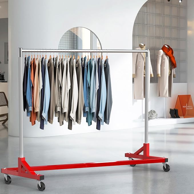 Simple Houseware Industrial Grade Z-Base Garment Rack, 500lb Load - Image 4