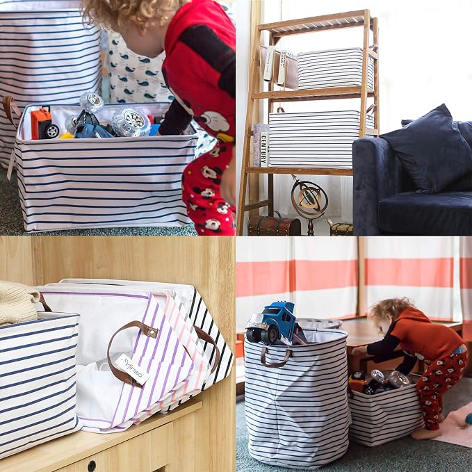 Hinwo 31L Large Storage Bins, Closet Organizers and Storage, Shelf Baskets - Image 3