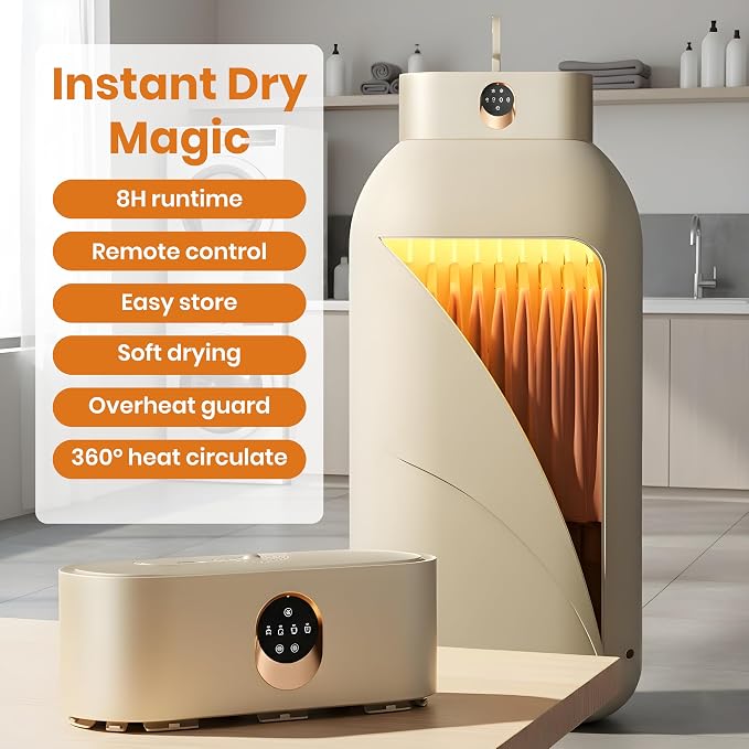  Portable Clothes Dryer, Clothes Dryer Hold 12 Items, - Image 2