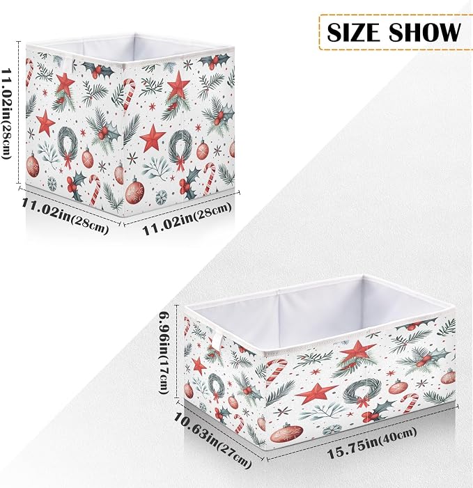senya Large Storage Bins Tile Black and White Christmas Tile Collapsible - Image 3