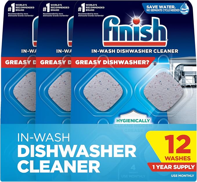 Finish Dishwasher Cleaner Tablets, Deep Cleans Hidden Grease & Grime, Fights by Finish
