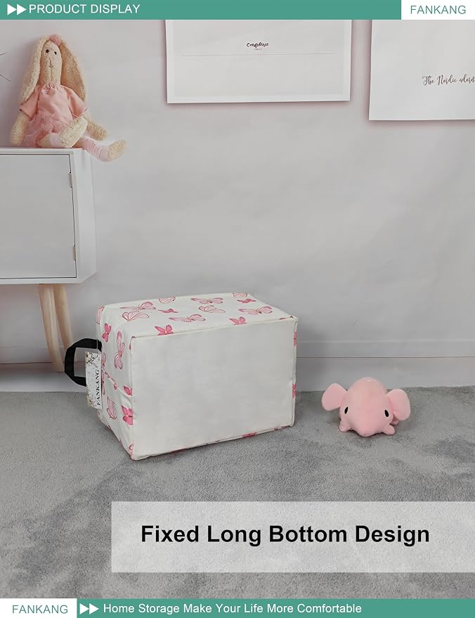 FANKANG Storage Bins, Nursery Hamper Canvas Laundry Basket Foldable - Image 5