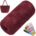 Sparkle Macrame Cord 1.5mm x 306 Yards Cotton Glitter Yarn by LEREATI