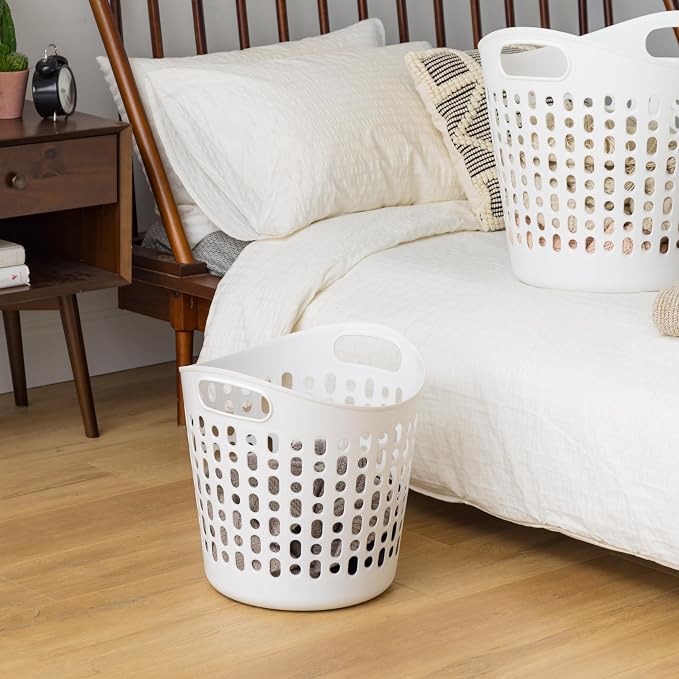 IRIS USA Laundry Basket Hamper, 27L Flexible Portable Plastic Dirty Clothes Bag - Image 7