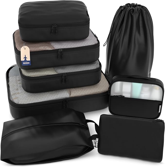 Shacke Packing Cubes for Travel 8 Set by Shacke