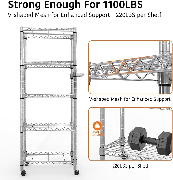 61-Inch Metal Storage Rack - Image 5