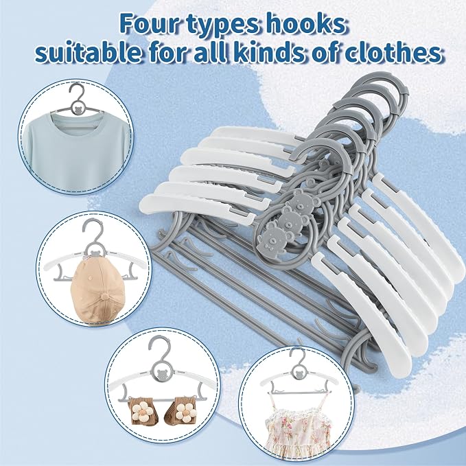 Baby Hangers for Closet Adjustable, Extendable & Stackable Kids Hangers - Image 5