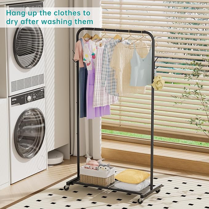 SINGAYE Clothes Rack Garment Coat ：Drying Clothing Racks Metal Freestanding - Image 2