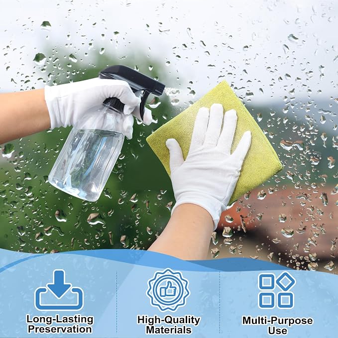 Bynccea Empty Clear Plastic Spray Bottles 13.5oz/400ml Adjustable Nozzle - Image 4