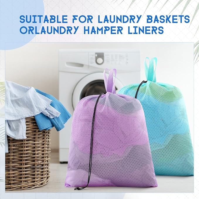 6 Pack 20 x 17 Inches Colorful Soft Mesh Laundry Bag - Image 5