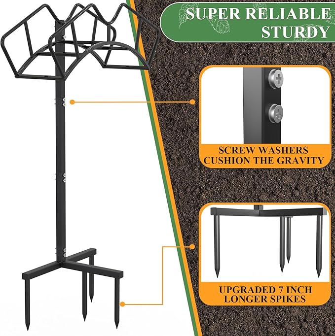 Super Stable Garden Hose Holder, Removable Water Hose Holders Stand Holds - Image 4