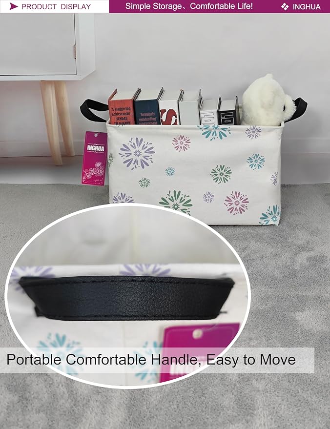 Rectangular Storage Basket Fabric Organizer Bin - Image 5