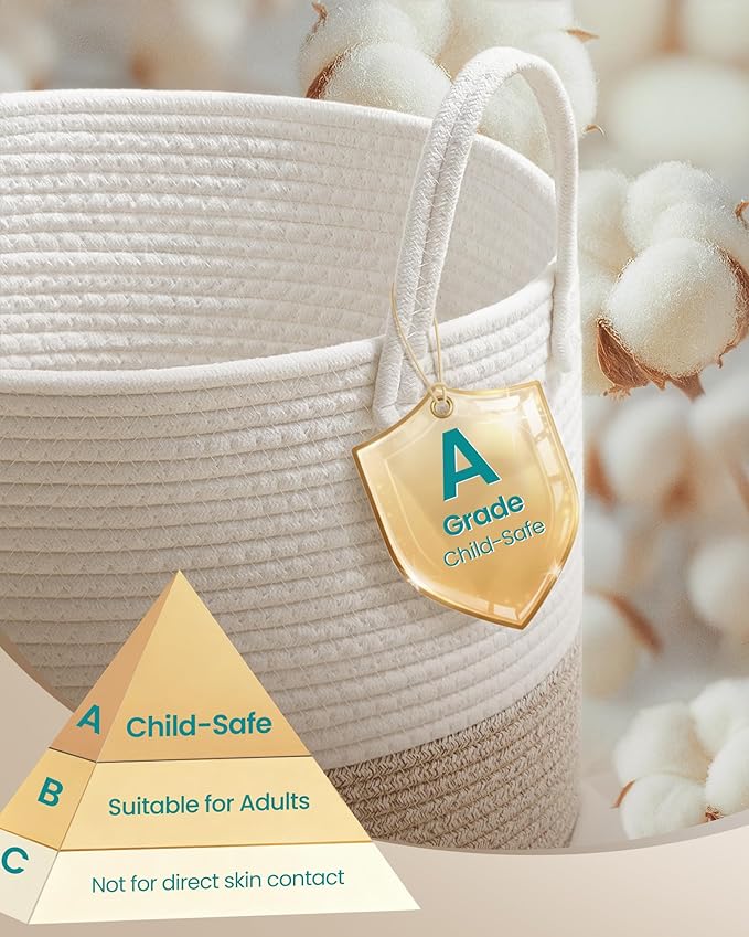 SONGMICS Laundry Hamper, Cotton Rope Laundry Basket - Image 3
