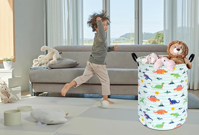 Round Laundry Basket Storage Bins Nursery Hamper Gift Baskets - Image 7
