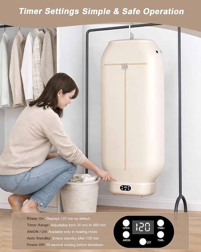 Bottom-Up Airflow Portable Clothes Dryer – Even Drying, No Warping, Fully Dries - Image 6