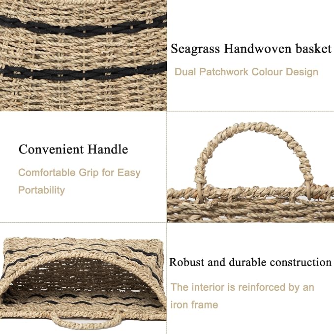 Handmade Seagrass Woven Hanging Basket - Image 4
