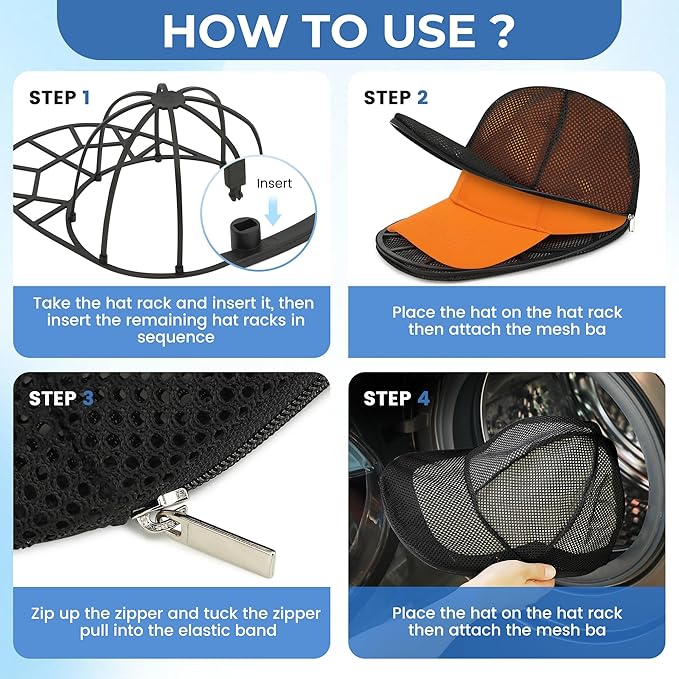 Hat Washer Cage for Baseball Caps, Hat Cleaner for Washing Machine & Dishwasher - Image 3