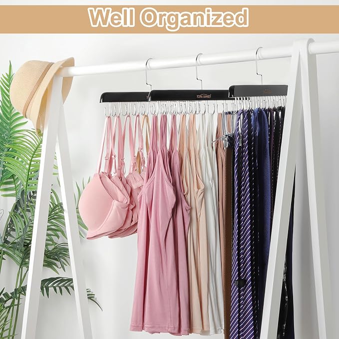 TOPIA HANGER Bra Hanger for Closet, Tank Top Hangers 20 Hooks Capacity Foldable - Image 5