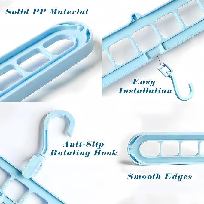 【9-Space Saving Hangers】, 【Heavy Duty PP Plastic】 【Cascading Hanger Organizer 】 - Image 5