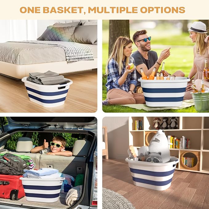 43L Collapsible Laundry Baskets plastic, Pop Up Laundry hamper/Storage Container - Image 5