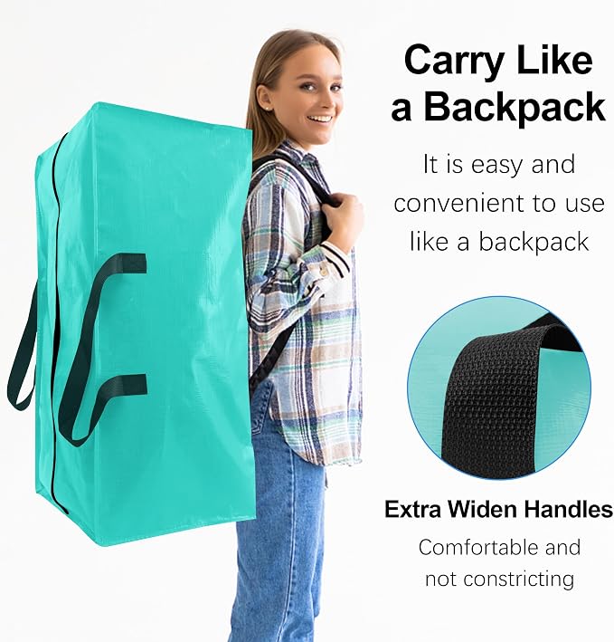 6 Pack Heavy Duty Large Moving Bags W/Backpack Straps - Image 4