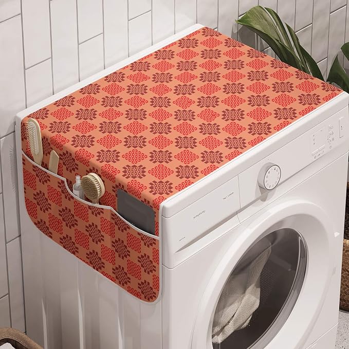 Ambesonne Mosaic Washing Machine Organizer, Pastel Colored Bohemian Geometric by Ambesonne