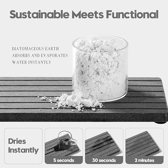 2PCS Diatomite Water Absorbing Stone Drying Tray Mat - Image 3