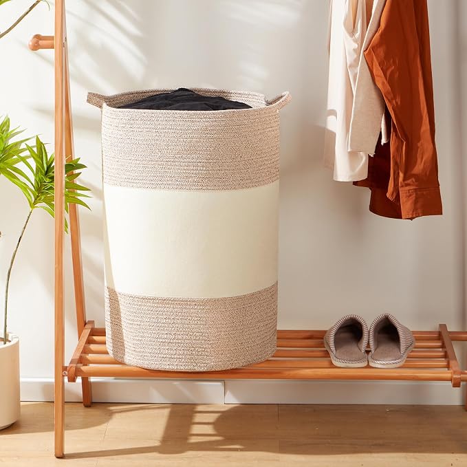 90L Jumbo Woven Laundry Hamper, Tall Baby Nursery Hamper - Image 8